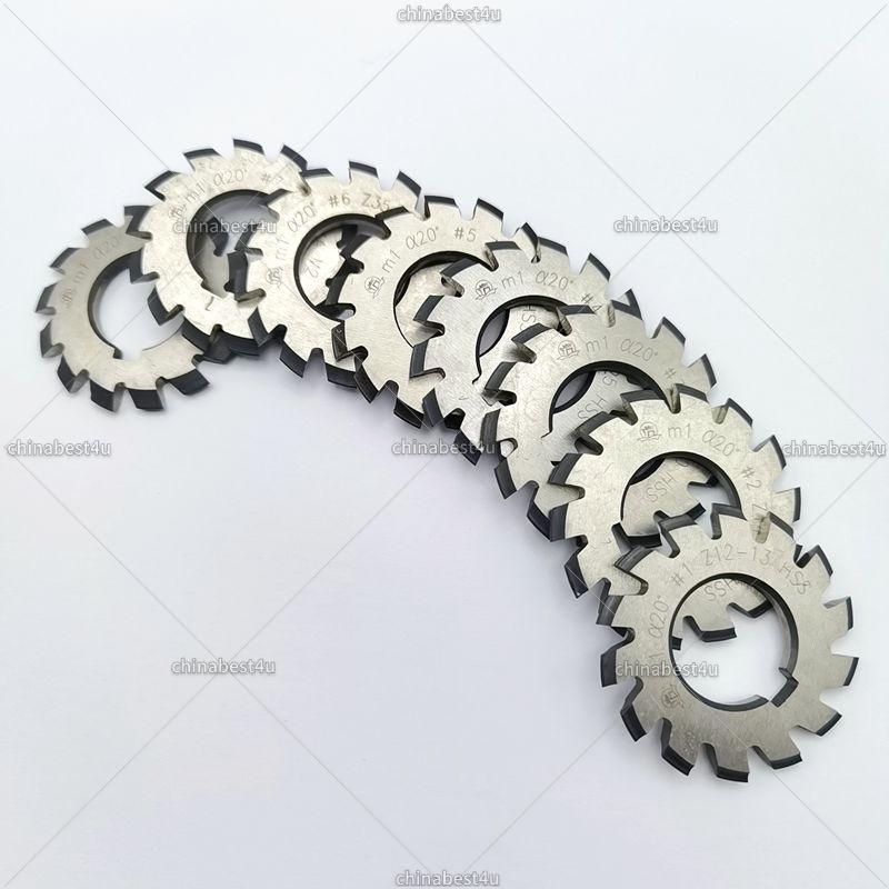 8Pcs/set Module M0.5 M0.8 M1 M1.25 M1.5 M1.75 M2 M3 PA20 Involute Gear Cutters