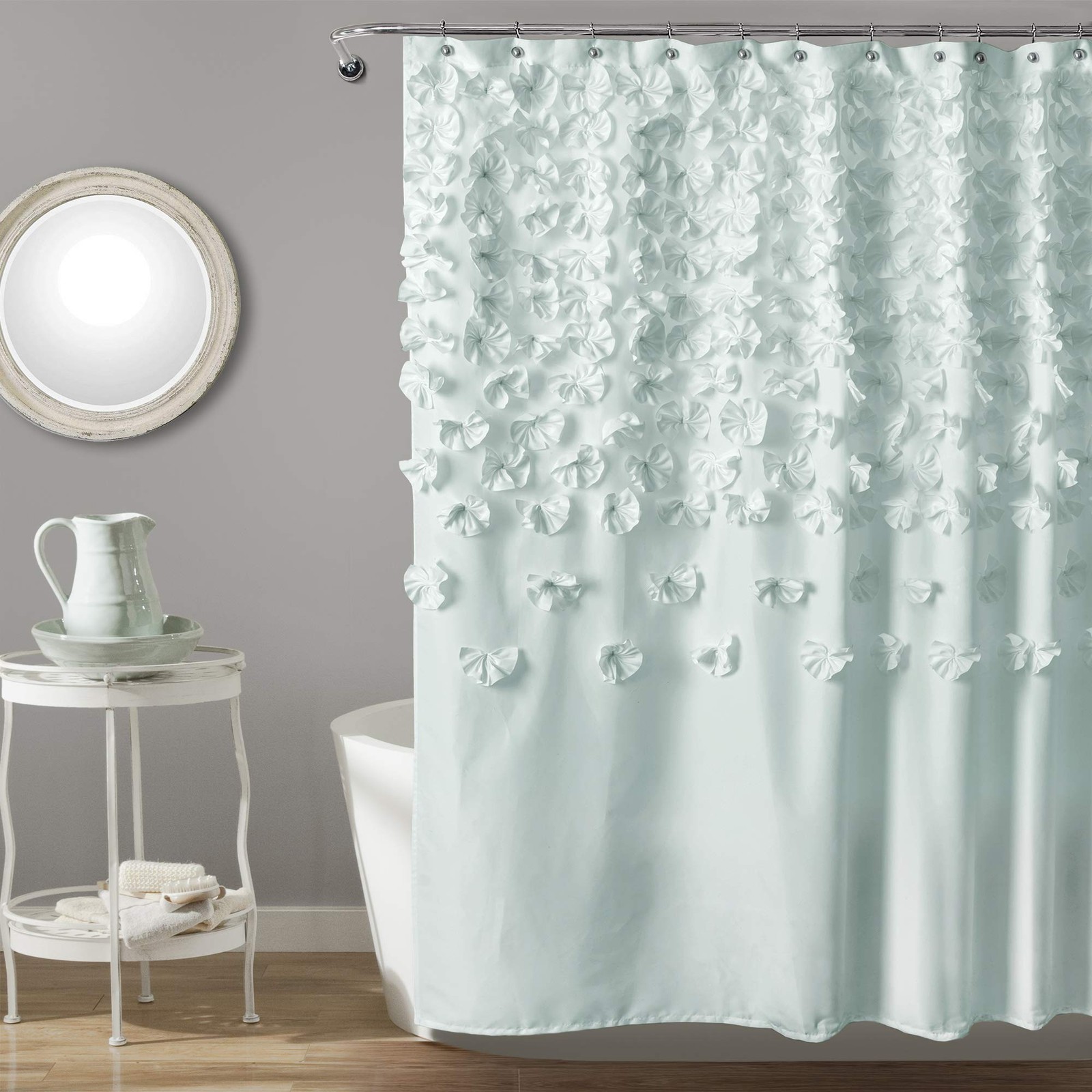 Lush Decor Lucia Shower Curtain 72″ W x L, 72″W x 72″L (Pack of 1), Blue