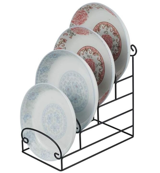 4-Tier Metal Scrollwork Dish Rack Plate Rack Display Stand Holder 4 Tier 2