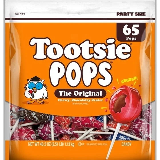 Tootsie Pops, Assorted Peanut Free and Gluten Free Lollipops, 65 Count