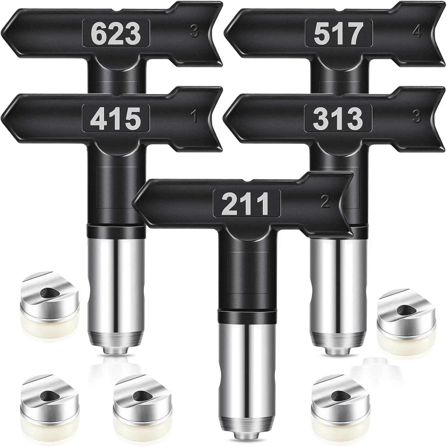 Graco Paint Sprayer Tips, 5 Pcs Airless Paint Sprayer Tips Set (211/313/415/517/