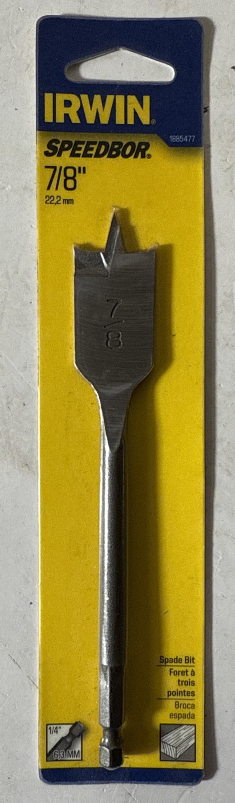 Irwin Speedbor 7/8” 22.2 mm spade bit 1885477