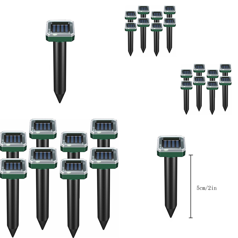 US 8 Pack Ultrasonic Solar Powered Bird Pest Repeller Animal Rat w/LED Indicator
