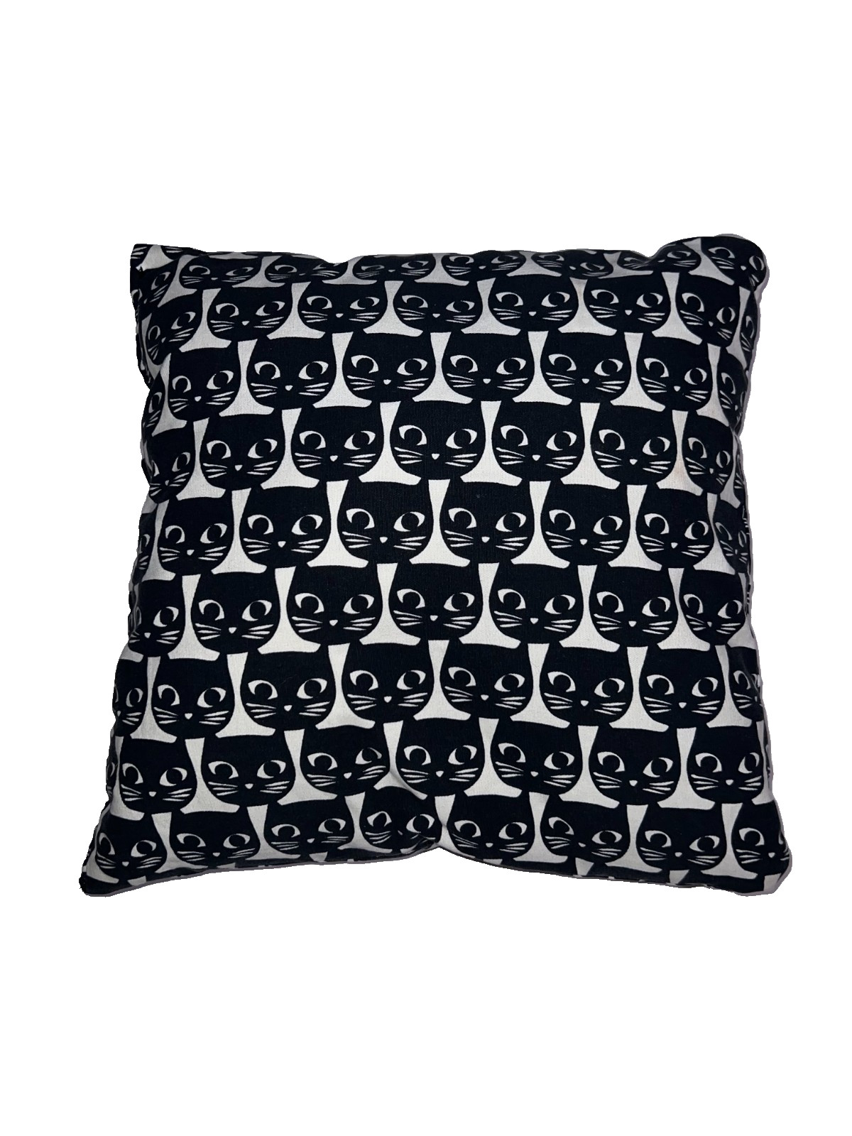 IKEA GERDIE Cat Face Throw Pillow Black White Cat Cushion 16×16 Tags Removed