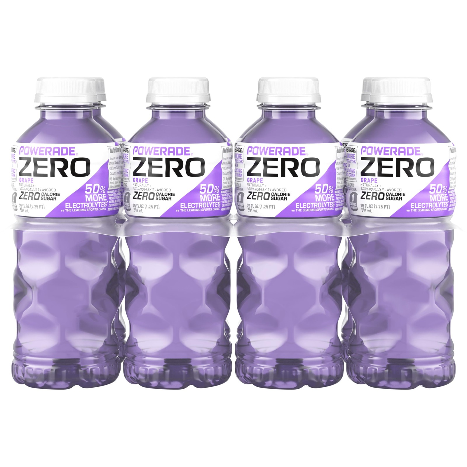 POWERADE Electrolyte Enhanced Zero Sugar Grape Sports 20 Fl Oz (Pack of 8)