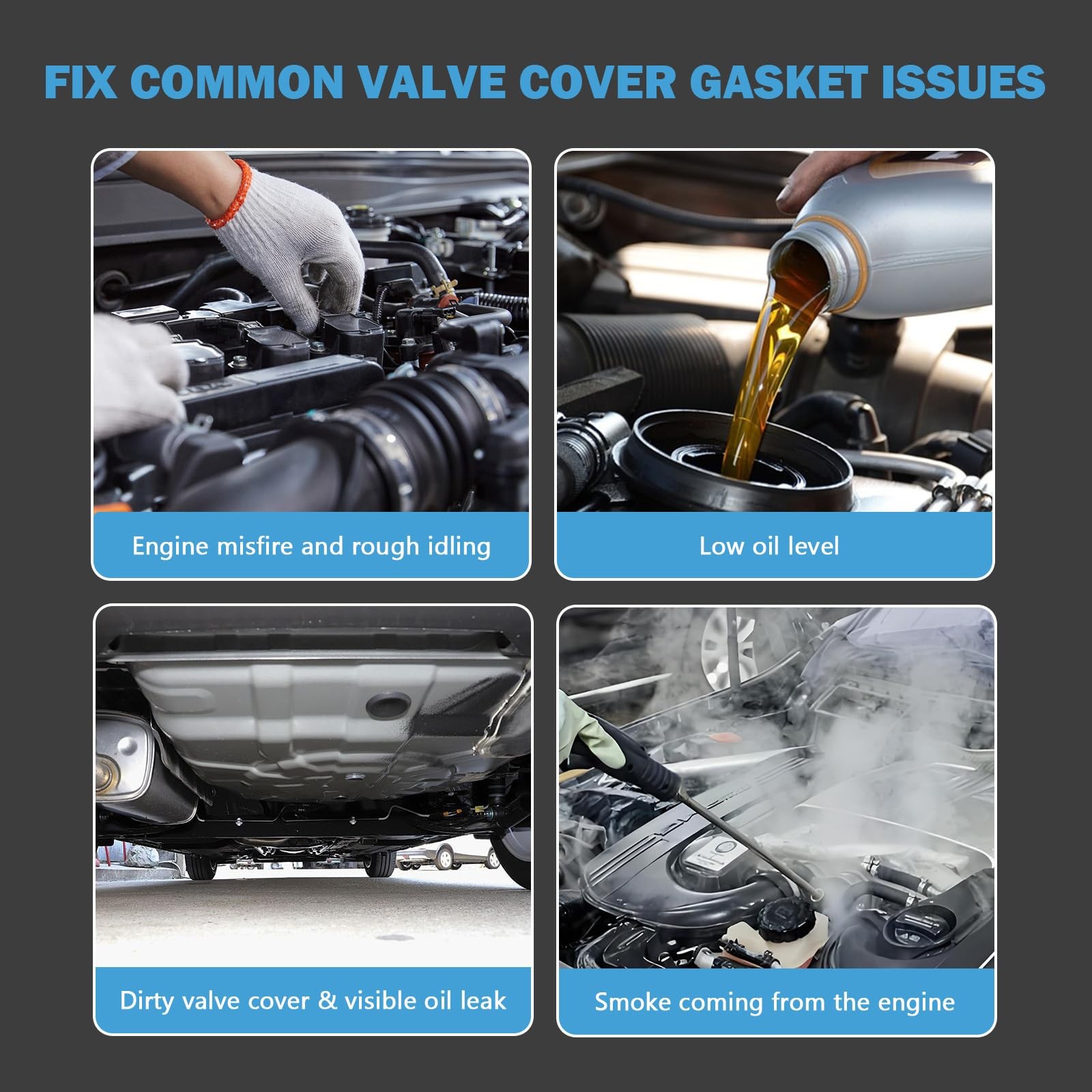 Engine Valve Cover Gasket Set Compatible with Infiniti Ex37 Fx37 G37 M37 Q40 …