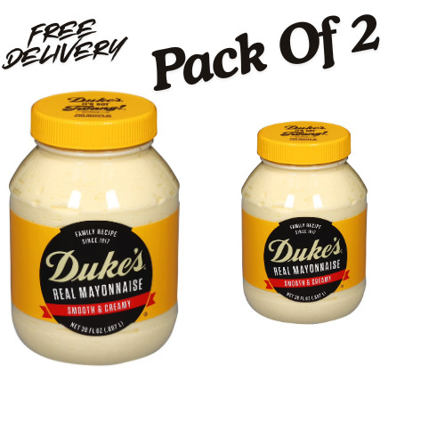 (2 pack) Duke’s® Real Mayonnaise, 30 oz Jar, Smooth & Creamy Mayo