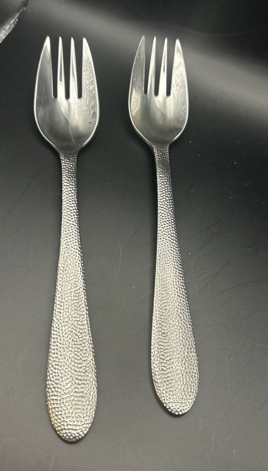 Lenox Garvey-HAVESON 2 Dinner Sporks Hammered Stnlss 18/10 Flatware 7 1/4″