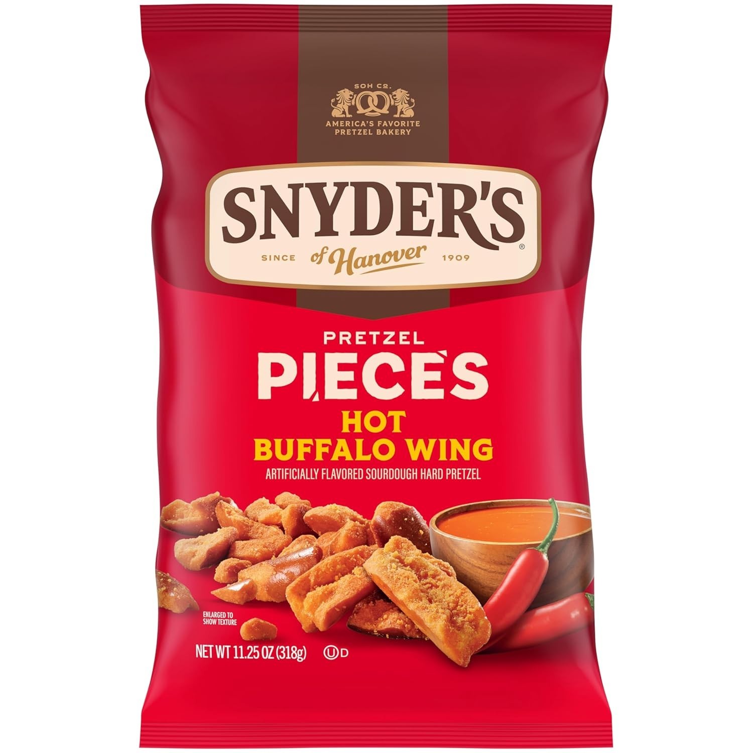 Snyder’s of Hanover Hot Buffalo Wing Flavored Pretzel Pieces, 11.25 Oz