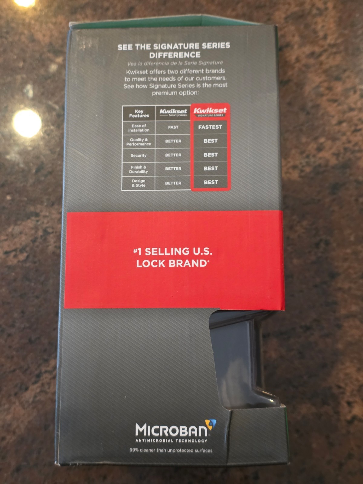 Kwikset Singapore Rectangular Straight Hall/Closet Door Handle in Matte Black