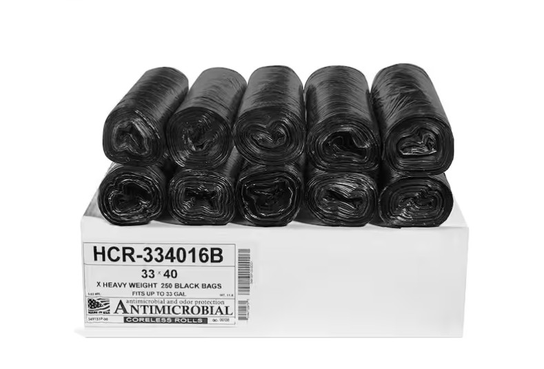 33 Gal. 16 Mic (Eq) 33 In. X 40 In. Black Equivalent Value Trash Garbage Bags (2