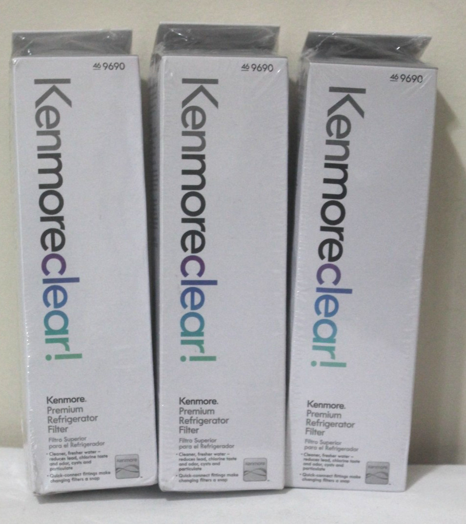 Lot of 3 Kenmore Clear Premium 46 9690 Refrigerator Filters New, Sealed