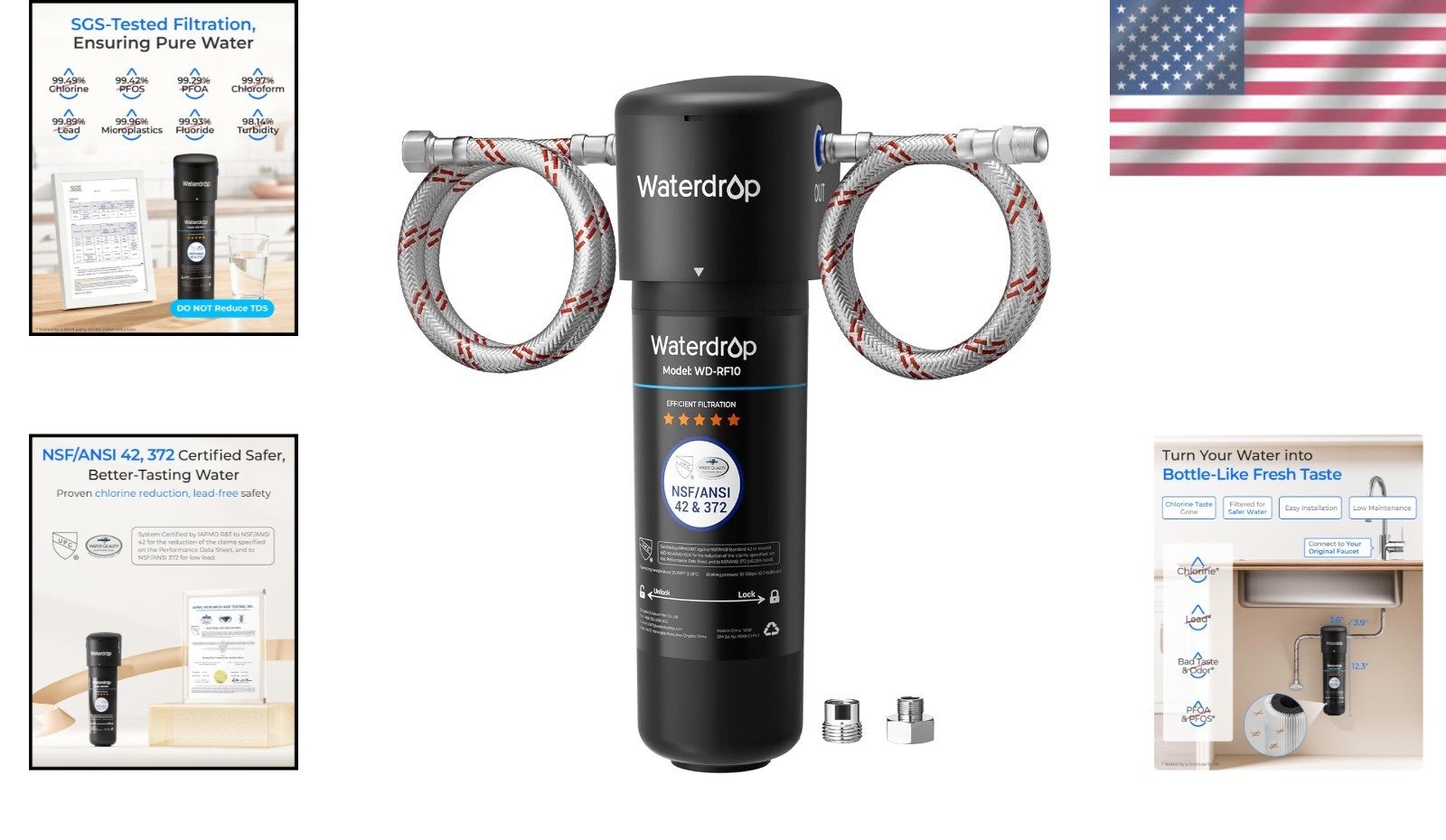 Under Sink Water Filter System Activated Carbon Reduces PFAS Lead Chlorine