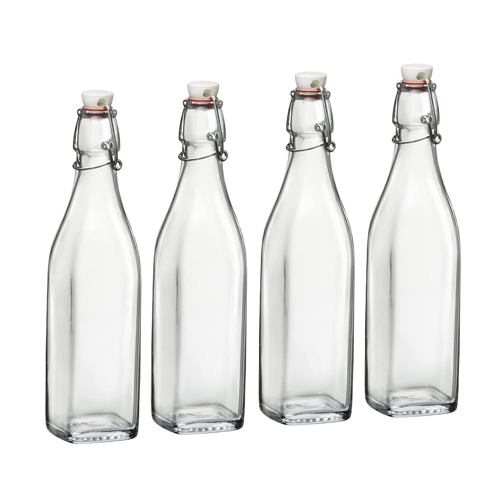 Bormioli Rocco Swing Glass Bottles 33.75 oz – Set of 4 – Airtight Swing-Top