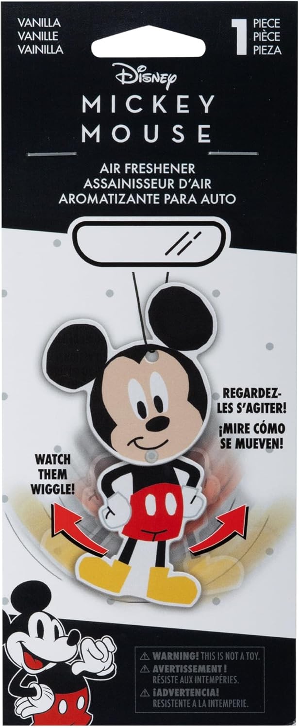 Plasticolor Disney Mickey Mouse Wiggler Air Freshener, Vanilla Scent for Cars