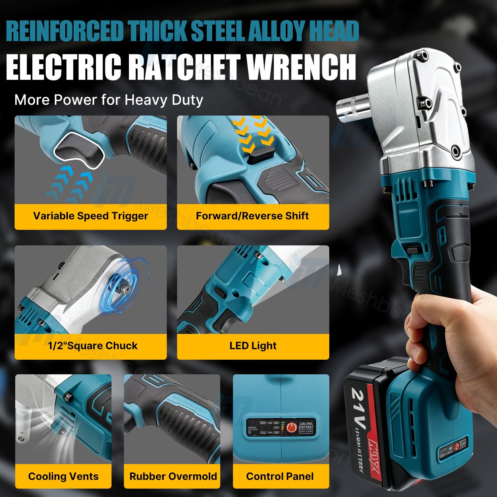 Cordless Brushless Impact Driver Hammer Drill Combo Kit with 2 Battery & Charger