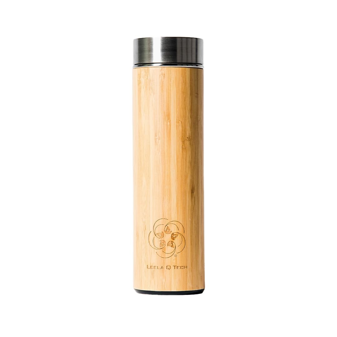 Leela Quantum Water Bottle in bamboo design, Vacuum Seal Leak-proof Lid, Cold…