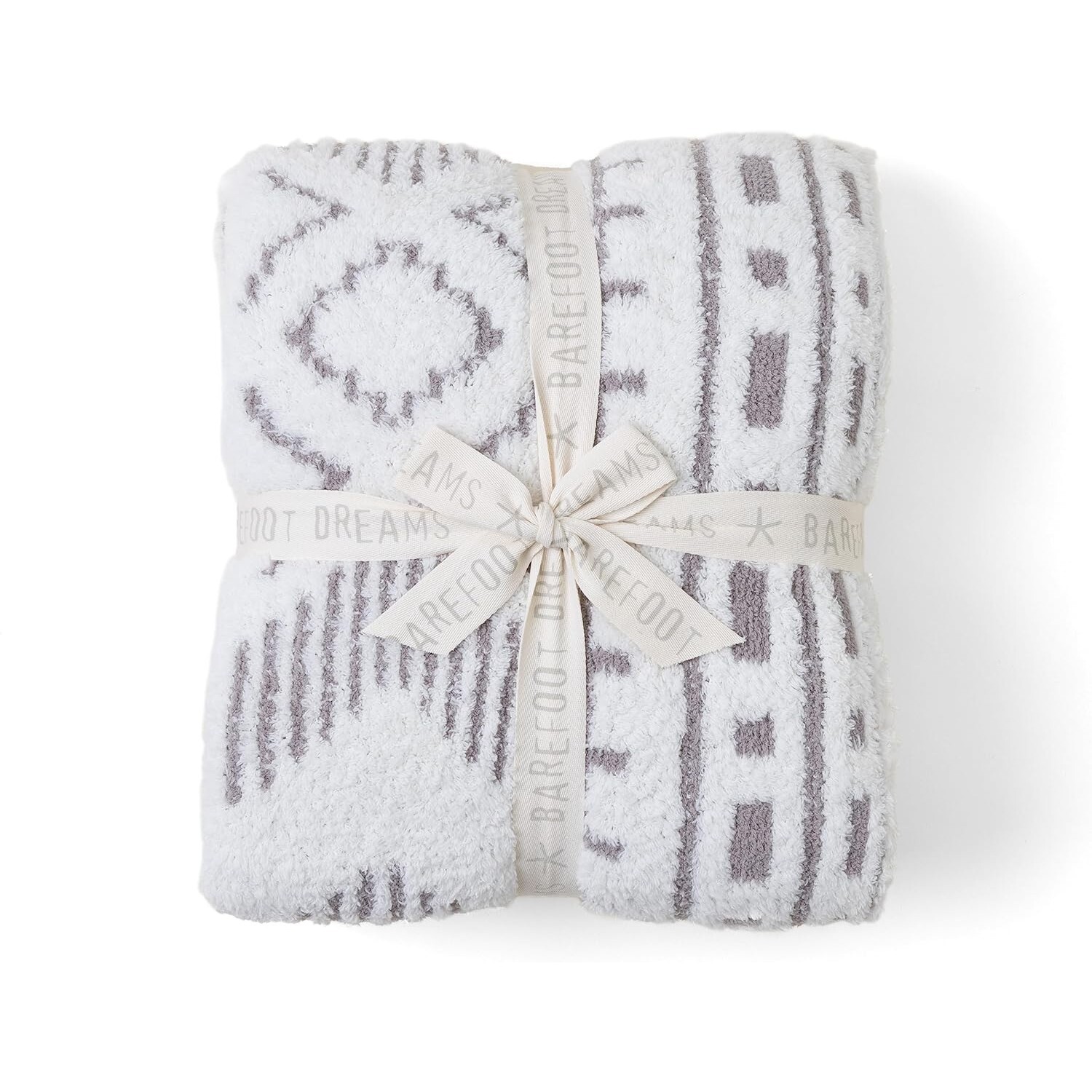Barefoot Dreams CozyChic Artisan Throw 54″X72″ | Color: Cream-Beach Rock