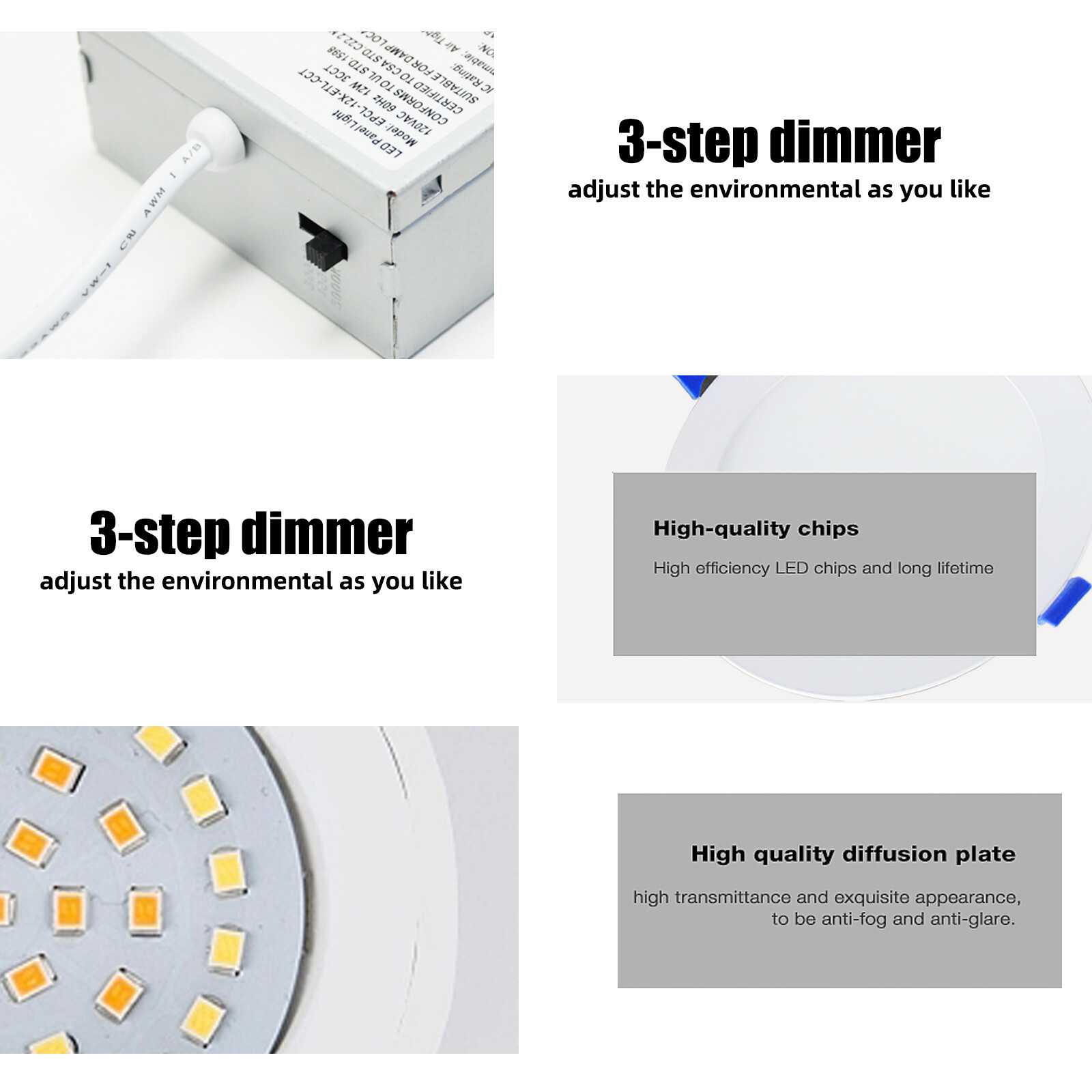 48Pack 6 Inch Recessed LED Ceiling Light,Ultra-thin,3000K/4000K/5000K Selectable