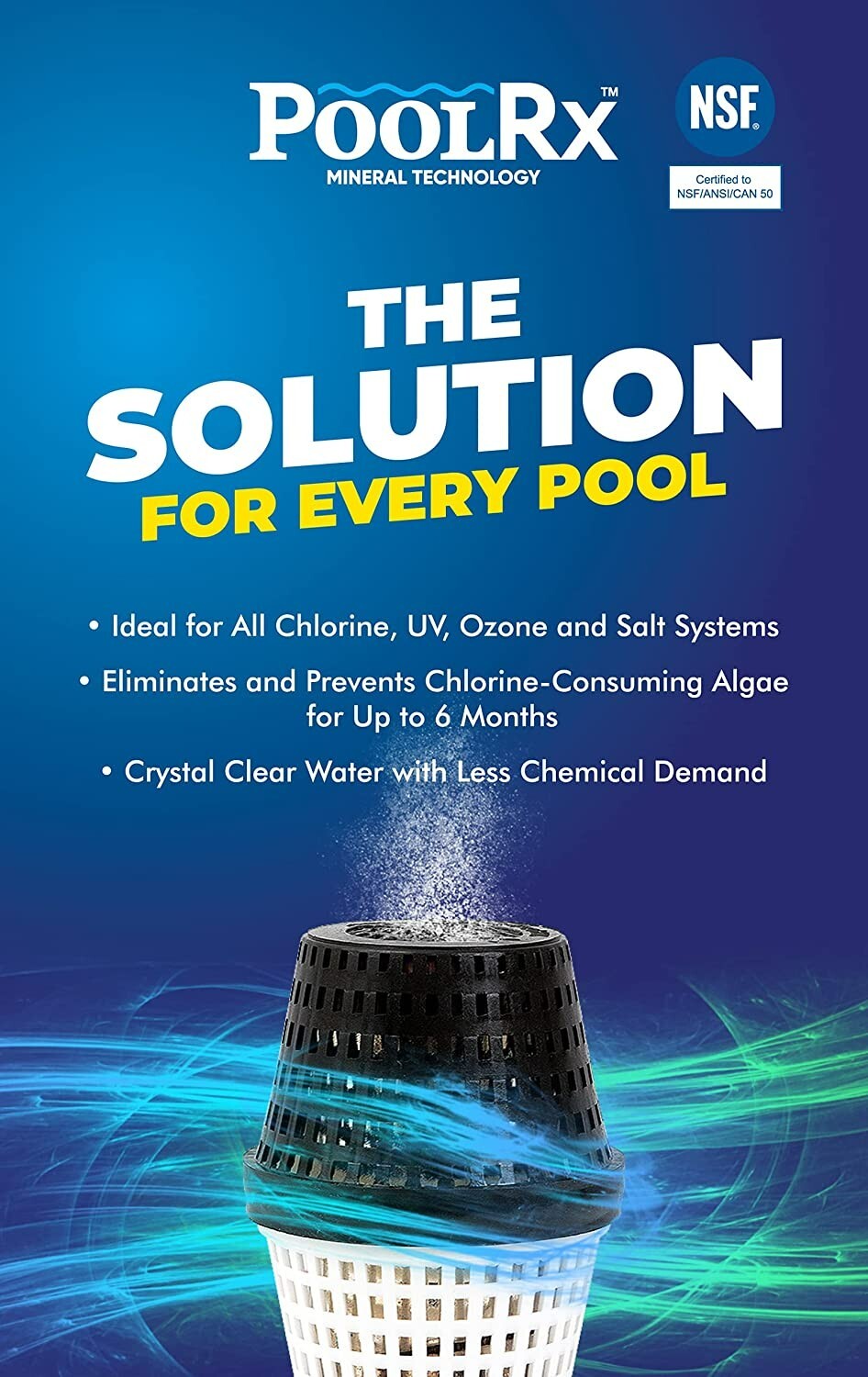 PoolRx Plus Blue Mineral Chemical Removes Algae Swimming Pools – (Various Size)