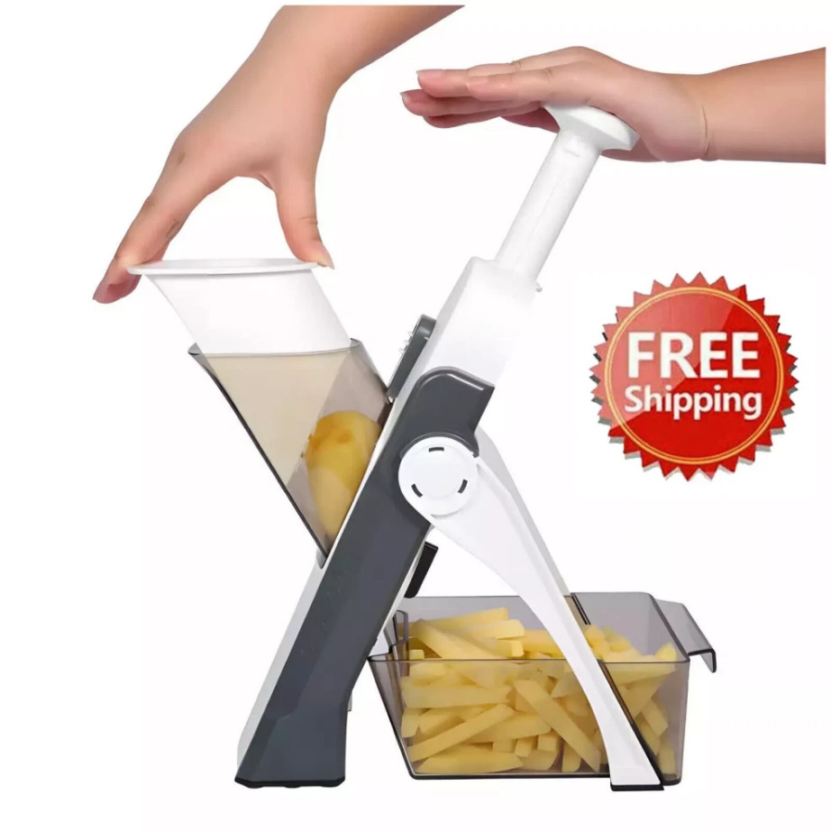 Safe Mandoline Slicer 5 in 1 Vegetable Chopper Food Potato Cutter Adjustable**++