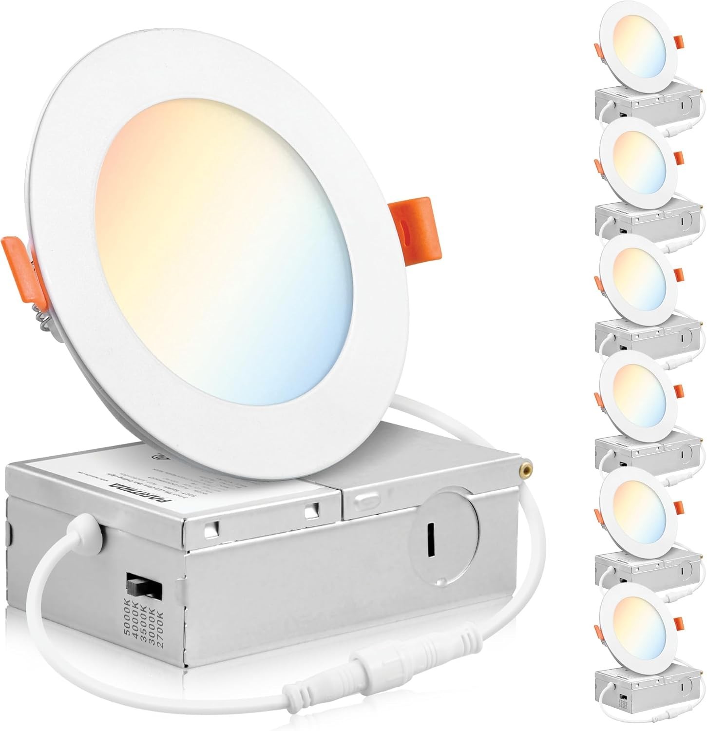 4 Inch 5CCT LED Recessed Ceiling Dimmable Light with Junction Box 2700K-5000K