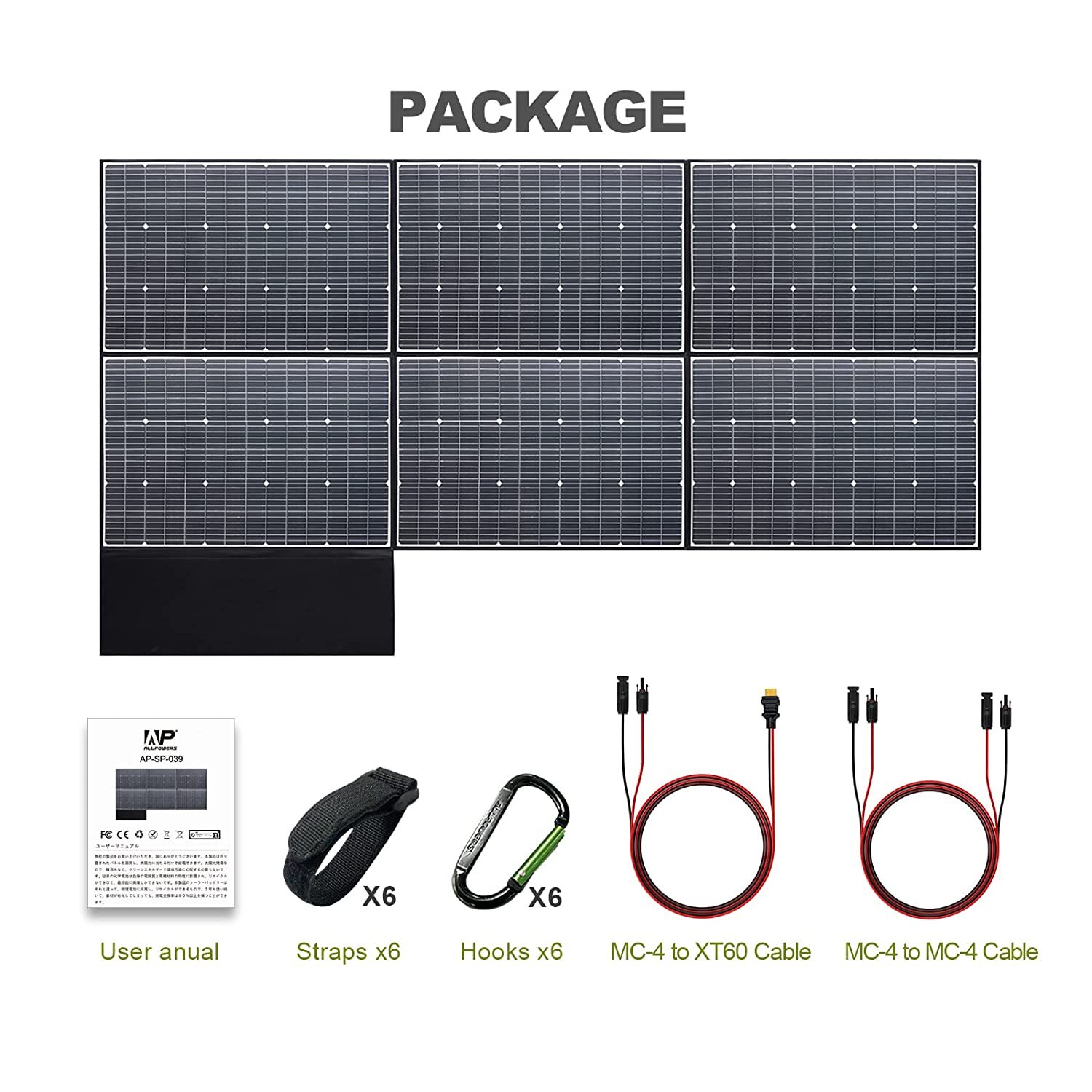 ALLPOWERS 600 Watt SP039 Solar Panel Kit Foldable Monocrystalline For Generator