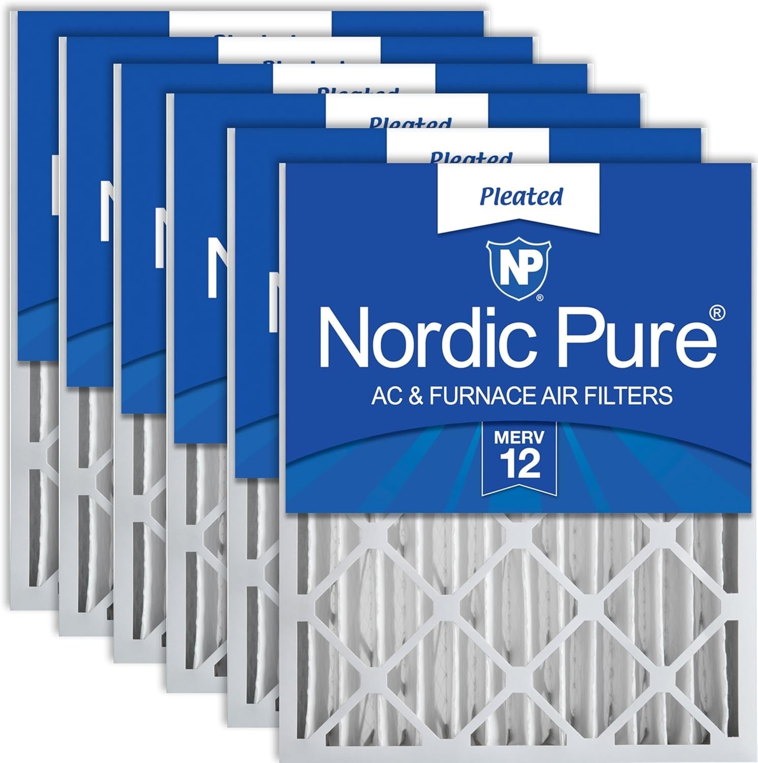 20x25x4 Actual Size 19 1/2 x 24 1/2 x 3 5/8 Pleated MERV 12 Air Filters 6 Pack