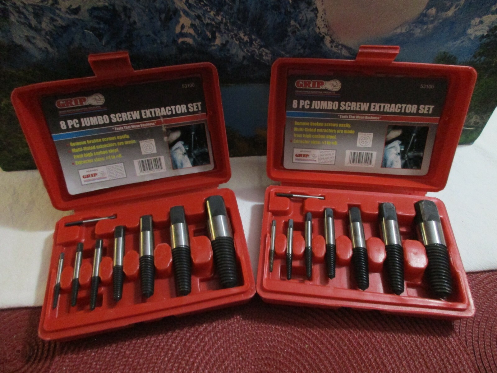 GRIP 8pc Screw Extractor Set 53100 ~ New
