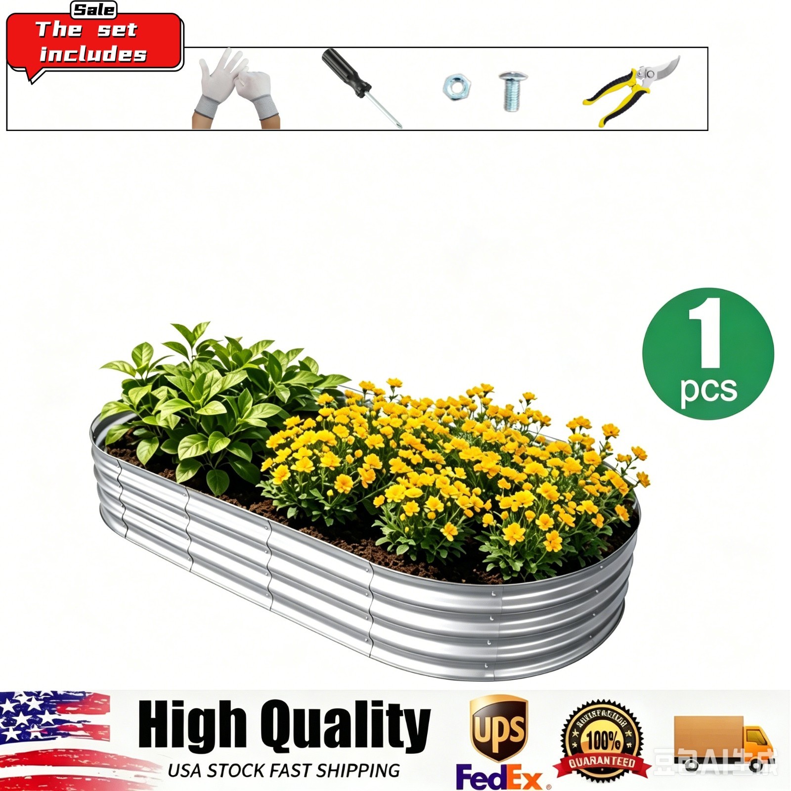 Galvanized frame flower POTS/garden beds for outdoor vegetable and flower