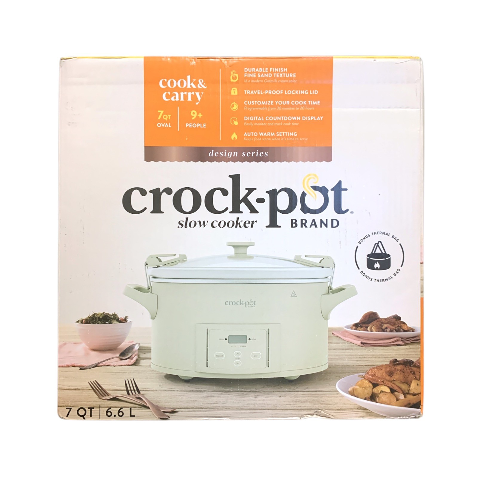 Crock-Pot Design Series 7-Quart Cook & Carry Slow Cooker with Thermal Bag