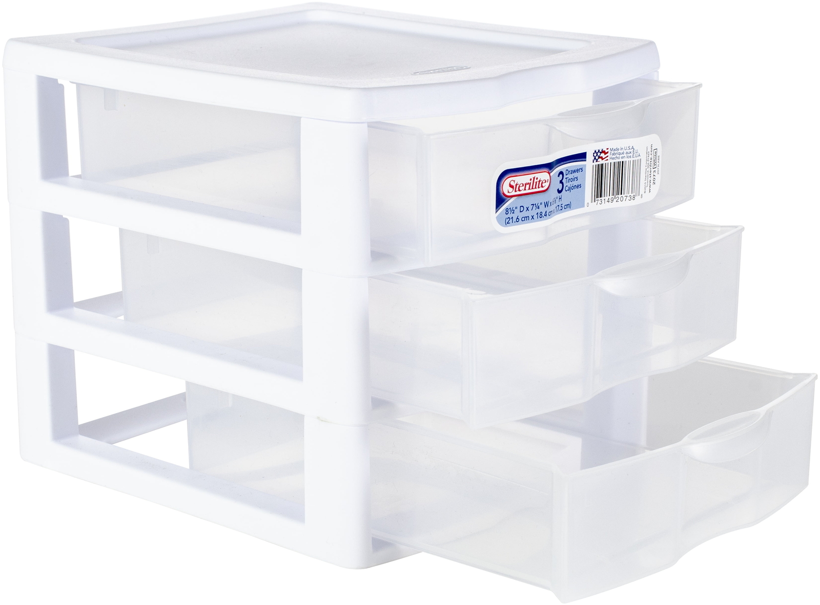 Small 3 Drawer Desktop Unit, Plastic, White