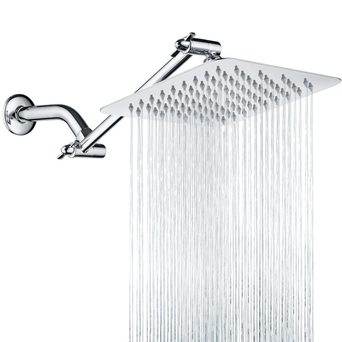 New Rain Shower Head with 10” Adjustable Extension Arm Combo-Chrome BAS1830-01
