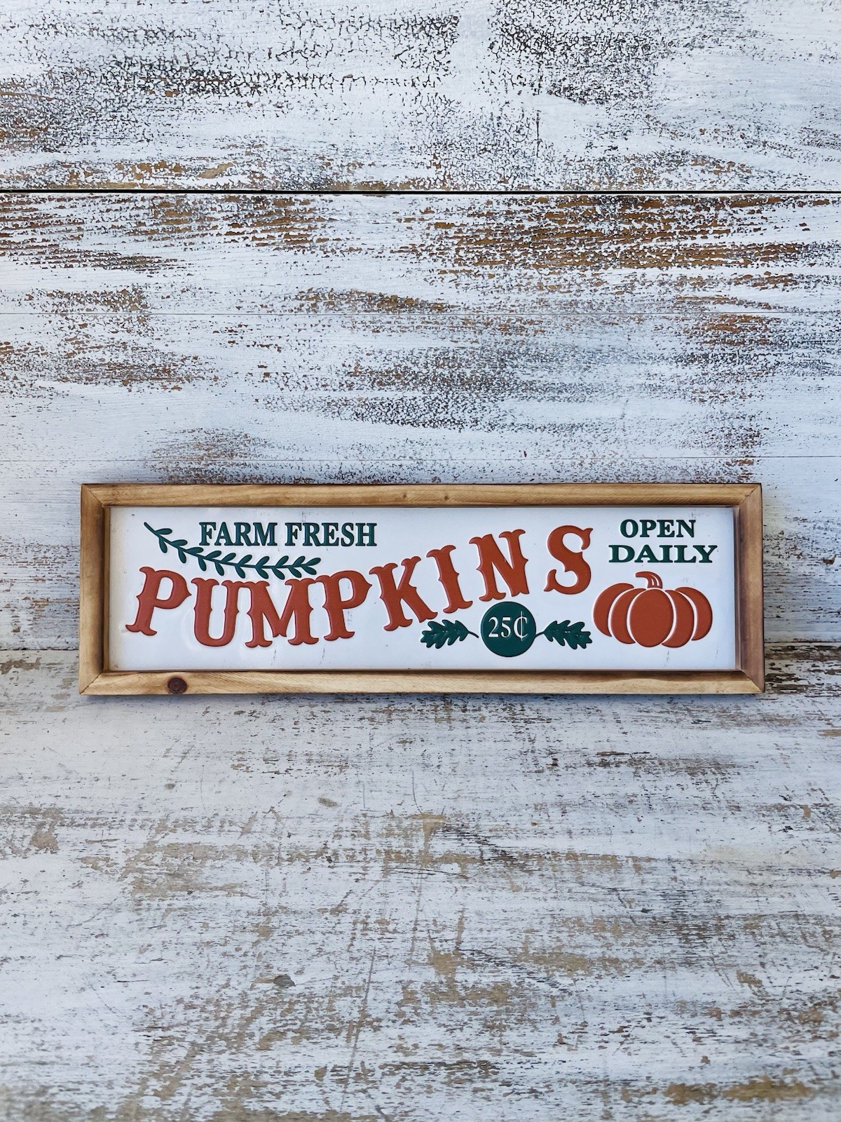 Farm Fresh Pumpkins Embossed Sign