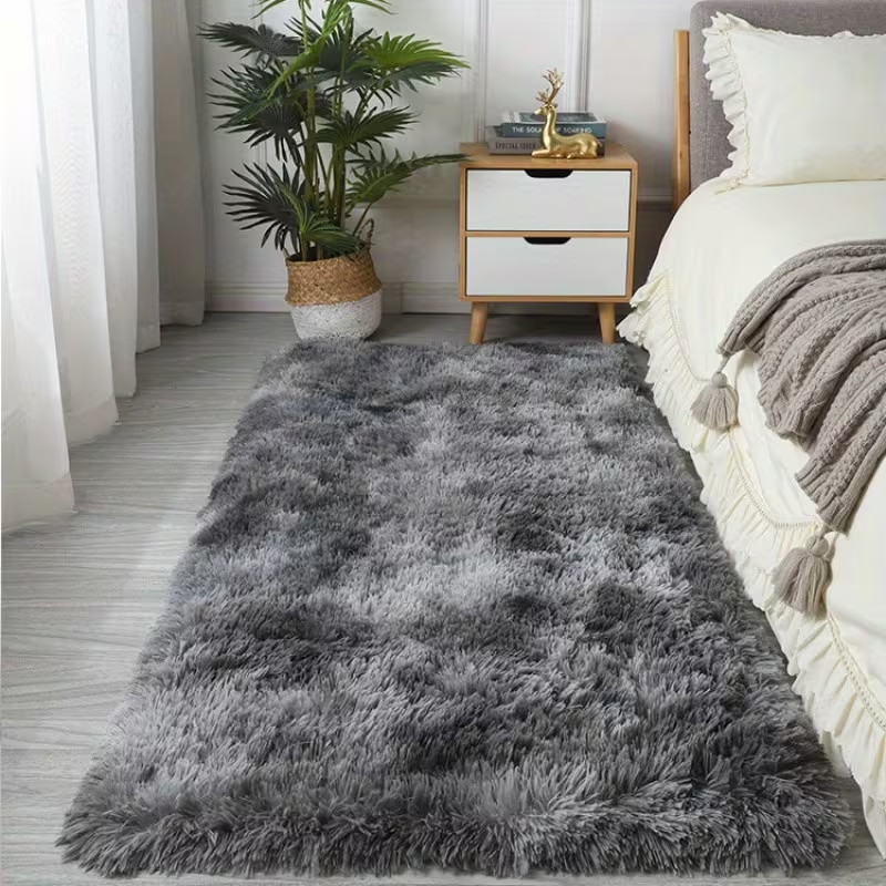 Luxurious Soft Fluffy Area Rug Carpet] 80*160cm/31.49*62.99in tie dye dark gray