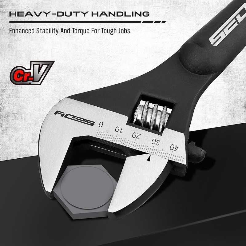 Durable Adjustable Wrench Set Chrome Vanadium 3 Piece Heavy Duty Precision Tools