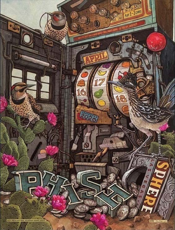 Phish Sphere Las Vegas April 16-18 2026 Slot Machine Poster Print