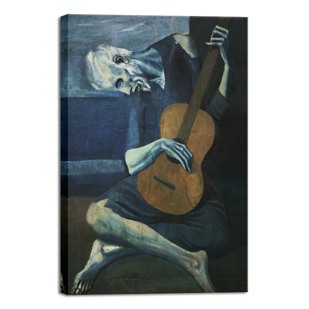 Canvas Prints The Old Guitarist,1903 by Pablo Picasso Abstract Canvas Wall Art