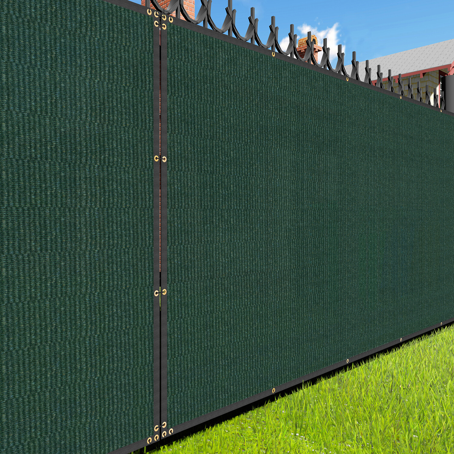 4′ 5′ 6’x50′ Privacy Fence Screen Windscreen Mesh Fabric Shade Cover Tarp Garden