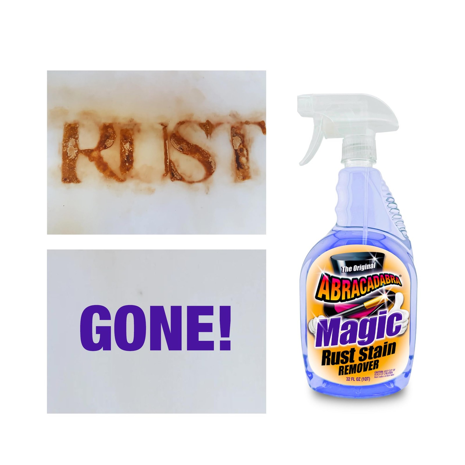 Abracadabra® Magic Rust Remover 32oz – Premium Rust Stain Remover for Concret…