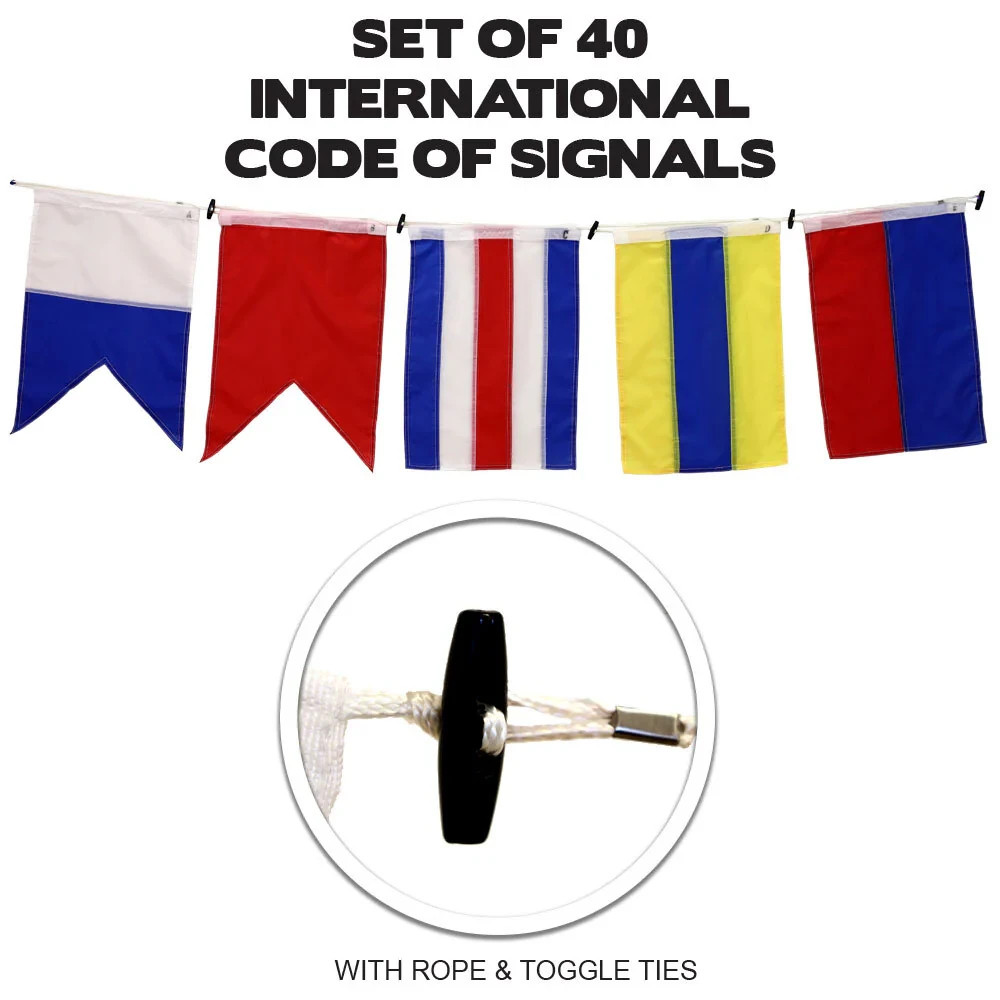 40pc International Code Signal Flag Set 12x18in Marine Nautical Flags