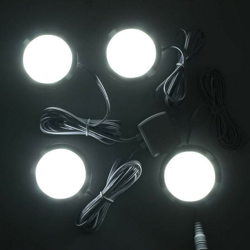 LED Under Cabinet Lighting Kit Kitchen Counter Closet Shelf Puck Light Hardwired
