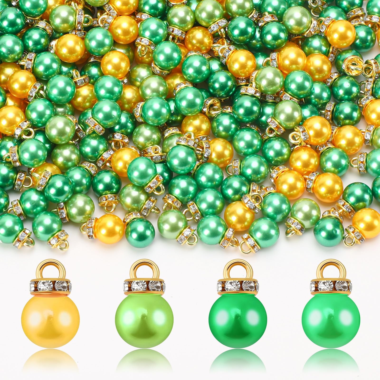 90PCS St. Patricks Day Mini Balls Ornaments Imitation Pearl Pendants Miniatur…