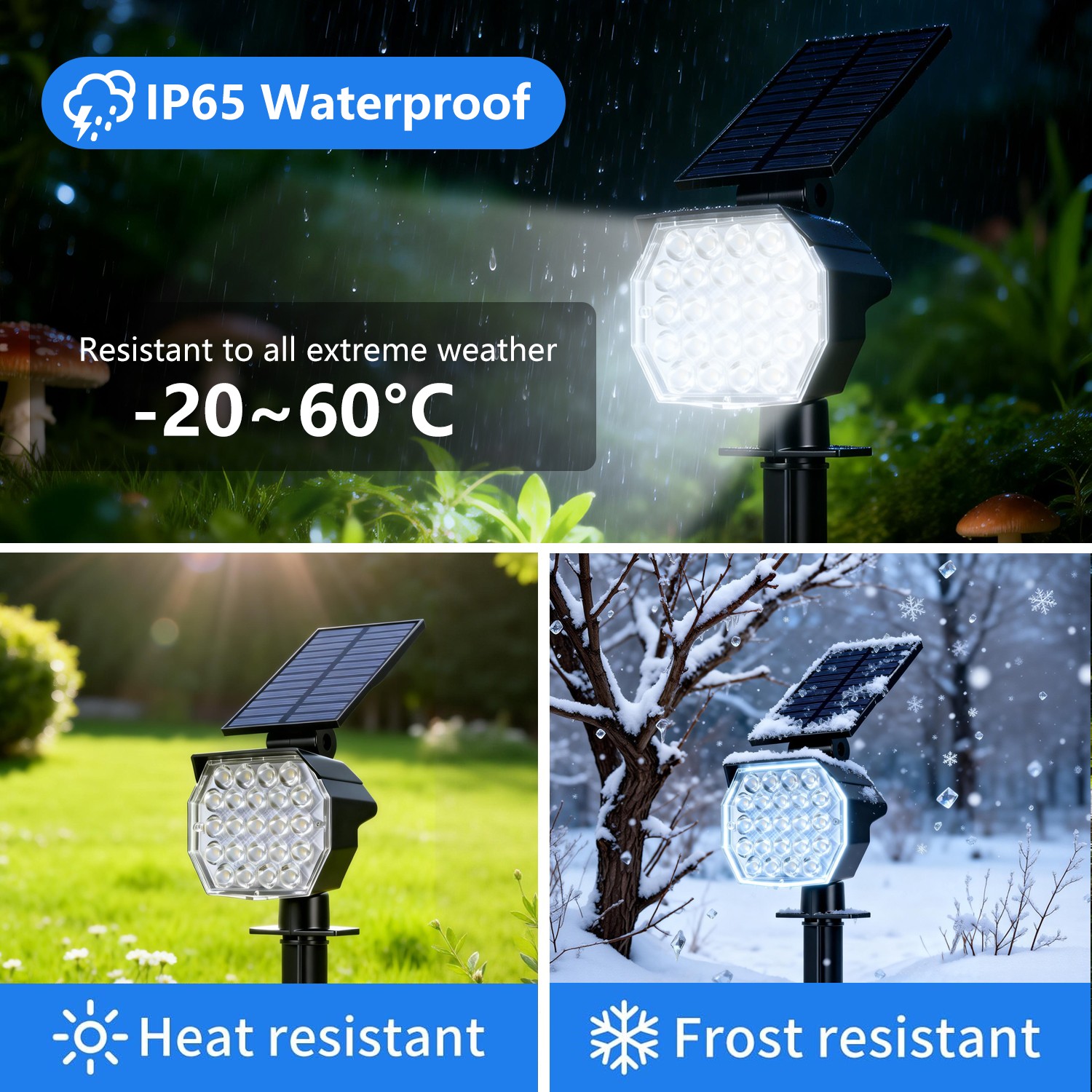 2Pack Solar Power LED Landscape Light Outdoor Garden Yard Pathway Lawn Spotlight