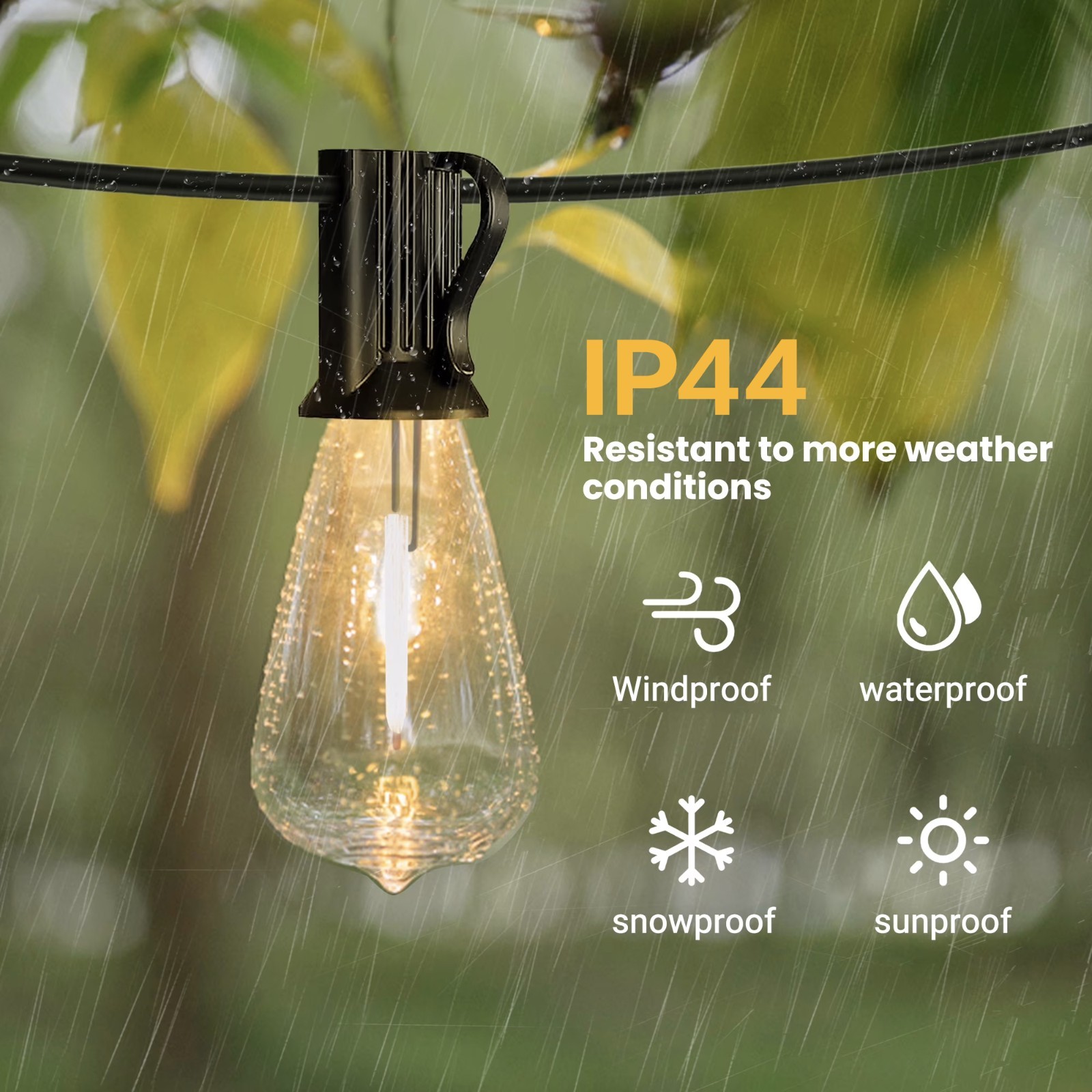 100FT Solar String Lights ST38 Shatterproof Waterproof for Patio Garden Commerc