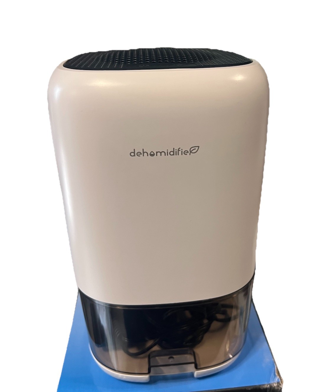 Compact Table Top Dehumidifier White/Black Push Button Control