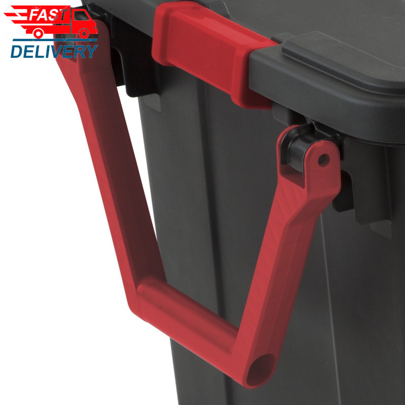 Extra Large Storage Bin, 40 Gallon Wheeled Plastic Storage, Black, Pack of 2