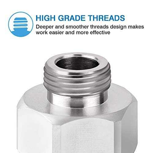 Faucet Hose Adapter, G3/8 to G1/2 Brass Connector, Female to Male G1/2 Female