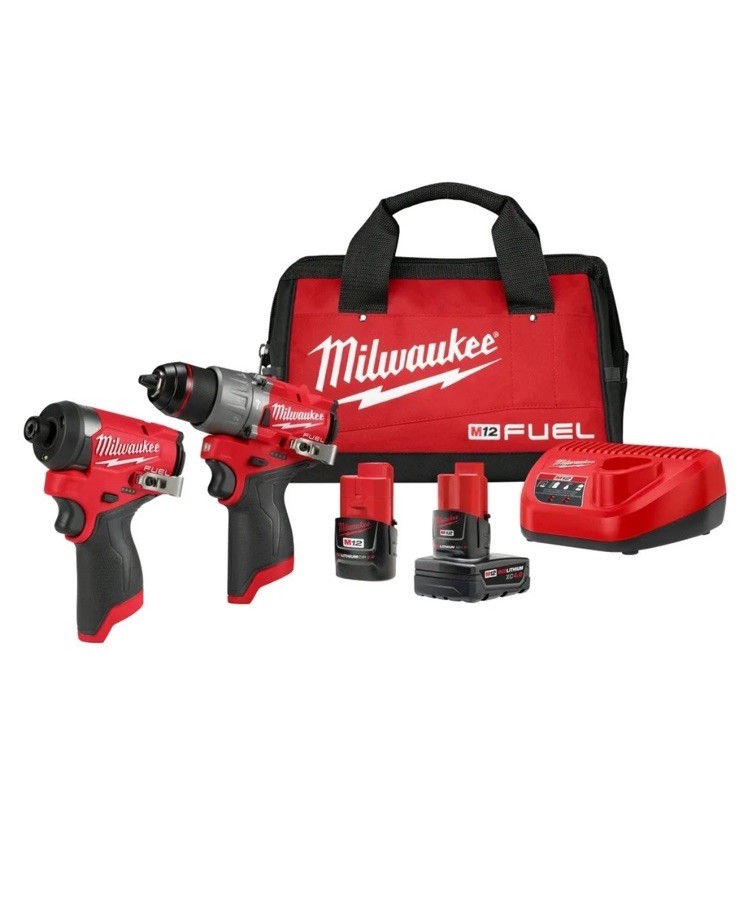 Milwaukee 3497-22 M12 FUEL 12V Cordless Li-Ion 2-Tool Combo Kit w/ 2 Batteries