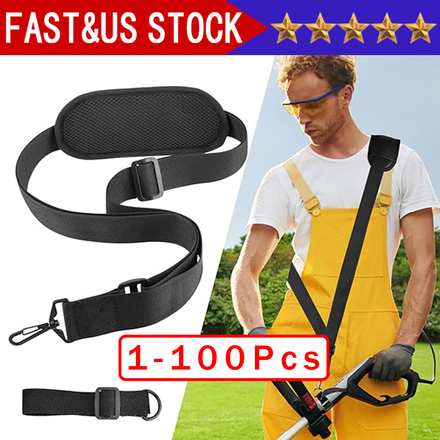 Universal Trimmer Shoulder Strap Harness Weed Eater Grass Edger Lawn Adjustable